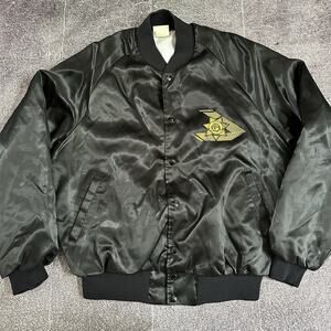 Men's Vintage 80's Taylor Jackets San Bernardino Sheriff Black Satin Jacket Sz M